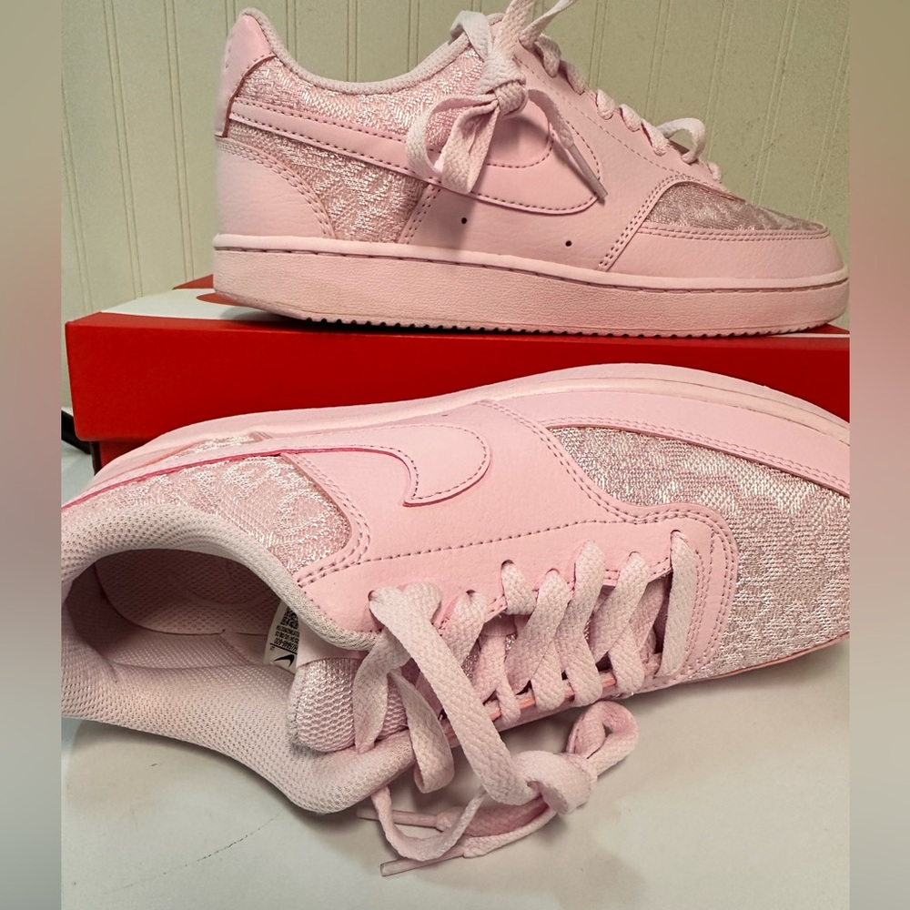 Nike Court Vision Women's Rose Mousse Lace Sneakers